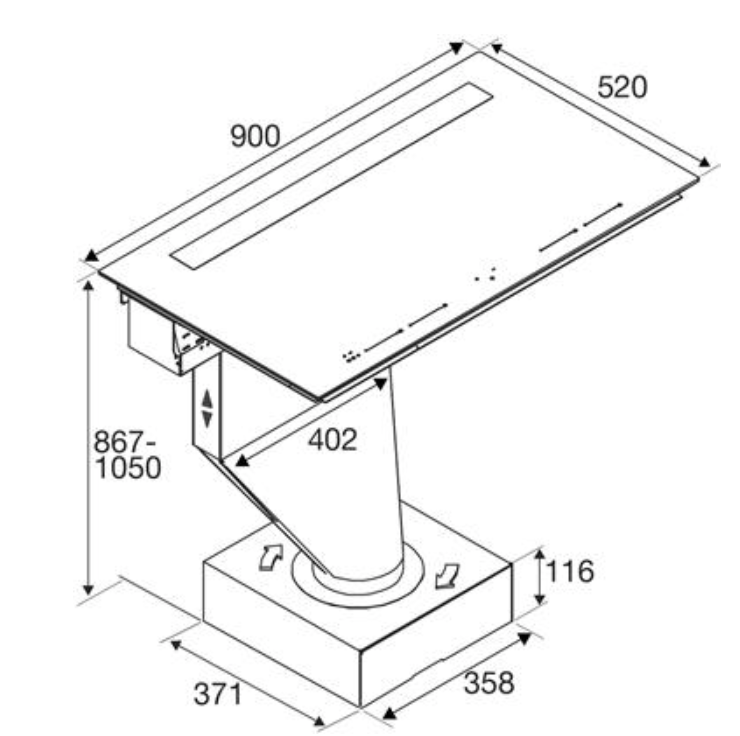 ATAG HIDD9471LV - inbouw inductiekookplaat met afzuiging 90cm •